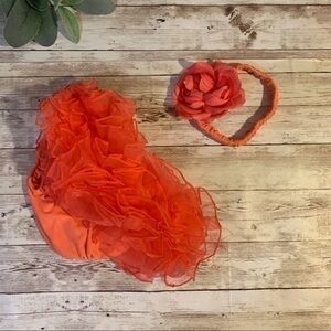 Baby girl ruffle bottom and headband NEW